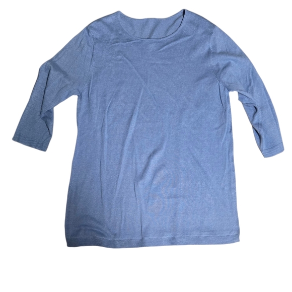 J. Jill Blue And White Blend Linen Tunuc Sweater Size Large - Picture 2 of 4